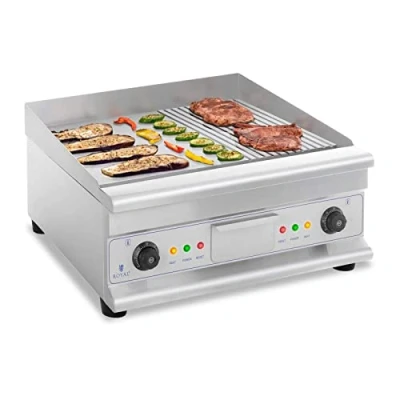 Abbildung von Royal Catering Elektrogrill Doppelgrill Elektro Grillplatte Doppelt Griddleplatte Gastrobräter, 6400 W