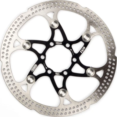 Abbildung von Elvedes Bremsscheibe, schwimmend, FX16 Mountainbike/E Bike, Ø 160 mm, Schwarz, Radbremse, Unisex, Erwachsene, Silber