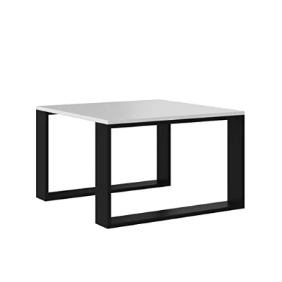 Abbildung von Home Collective Couchtisch Weiss/schwarz, Beistelltisch Loft Design, Kratzfeste Oberfläche, Wohnzimmer Couch Tisch Beistell 67x67x40 cm (LxBxH)
