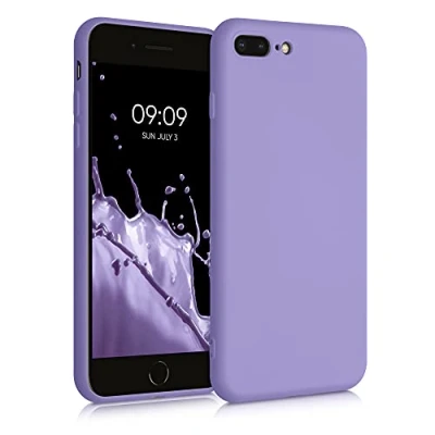 Abbildung von kwmobile Hülle kompatibel mit Apple iPhone 7 Plus/iPhone 8 Plus Silikon Handy Case Handyhülle weiche Oberfläche kabelloses Laden Veilchen Lila