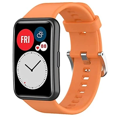 Abbildung von Wownadu Armband Kompatibel für Huawei Watch Fit/Watch Fit New/Watch Elegant/Watch SE, Armbänder Orange Damen Herren Ersatzarmband, Verstellbarer Sport Uhrband,(kein uhr)