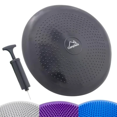Abbildung von CampTeck U7292 Luftkissen Sitzen Aufblasbar Ballsitzkissen Balance Kissen (32cm) mit Handpumpe für Fitness, Geschicklichkeit, Rückentraining, Yoga, Bequemes Schwarz