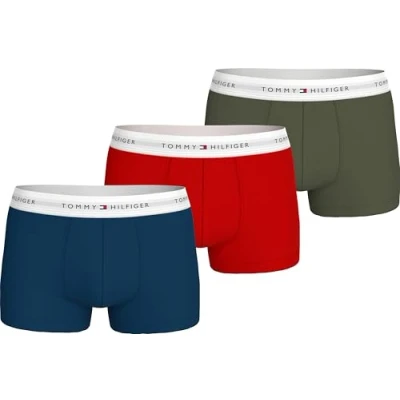 Abbildung von Tommy Hilfiger Trunk 3 PACK Panties, Herren, Größe: Large, Deep indigo/red/utility olive