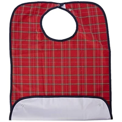 Abbildung von Homecraft Everyday Bib, Waterproof Adult Clothing Protector from Spills and Stains, Mealtime Bib Protector, Dinning Aid Apron, Washable, Medium, Red, (Eligible for VAT relief in the UK)