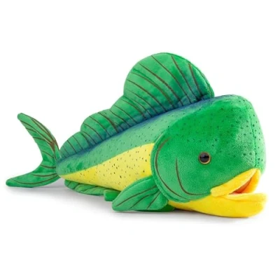 Abbildung von lilizzhoumax Mahi Fisch plüschtier 45cm/18, Simuliertes Tier Plüschtier, Kawaii Fisch, Realistische Plüsch Spielzeug für Wilde Tiere, Geschenk Kinder