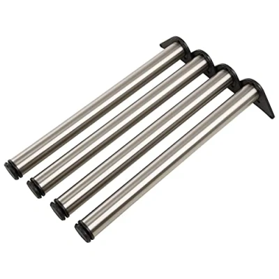 Abbildung von ALPENSTAHL Metall Möbelfuß verstellbar Tischbein Edelstahl Tischfuss zylindrisch Modell H10251 Schreibtisch Füße mit Höhe 710 mm Ø 60 4 Stück Stützfuss inkl. Befestigungsmaterial