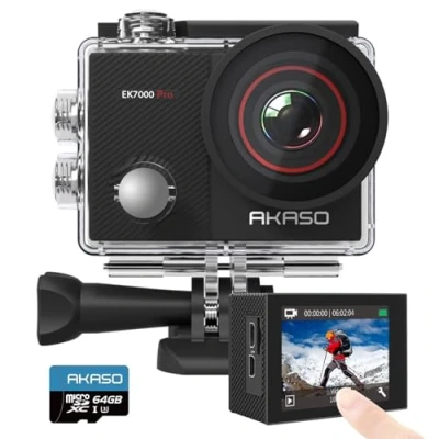 Abbildung von AKASO EK7000 Pro Action Cam 4K30FPS 20MP mit 64GB microSDXC Speicherkarte