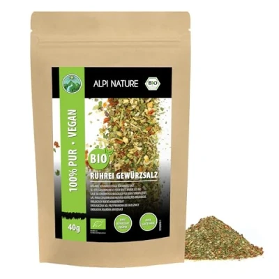 Abbildung von Bio Rührei Gewürz (40g), Gewürzmischung, Omlett Gewürzsalz, 100% natürlich, Zutaten aus kbA, Gewürzzubereitung für Eierspeisen, ohne künstliche Zusätze