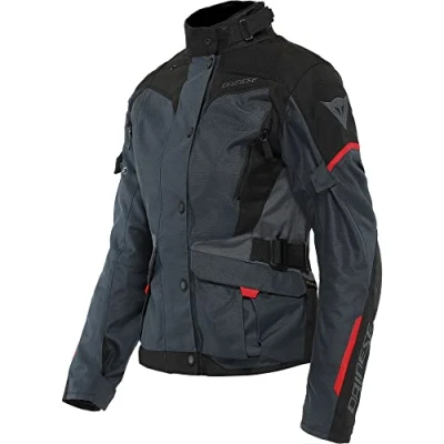 Abbildung von Dainese Tempest 3 D Dry Lady, Motorradtourenjacke Für Damen, Wasserdichte Jacke, Herausnehmbares Thermofutter, Schulter Und Ellbogenschutz, Eisgrau/Schwarz/Lavarot, 38