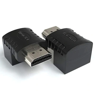 Abbildung von JAMEGA HDMI Winkel Adapter 2er Pack 270 Grad (Rechter Winkel) von A Buchse zu Stecker 19pol Konverter 1080p Full HD 4K Ultra Vergoldete