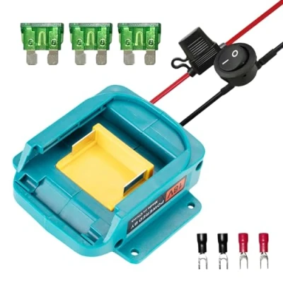 Abbildung von Power Wheel Adapter 18 V Akku, Akku Adapter, Dock Connector 14 AWG mit Sicherung &amp; Schalter, Batterie Umrüstsatz, Sicherer Batterieadapter für RC Auto, Heimwerker, Robotik, LKW