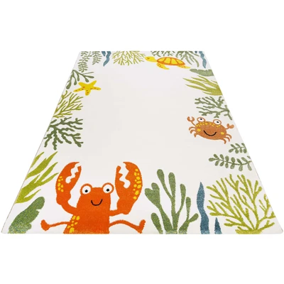 Abbildung von Esprit Kinderteppich &quot;Waterworld ESP 21073&quot;, rechteckig, buntes Strandmotiv, Kurzflor, Krabbe &amp; co.