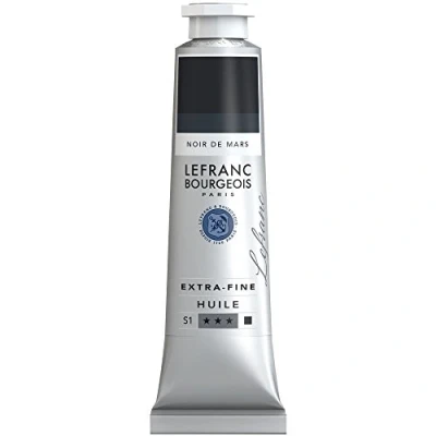 Abbildung von Lefranc Bourgeois 405141 extra feine Ölfarbe in Künstlerqualität aus hochwertigen Pigmenten, lebendige Farben, hohe Lichtechtheit, 40ml Tube Marsschwarz