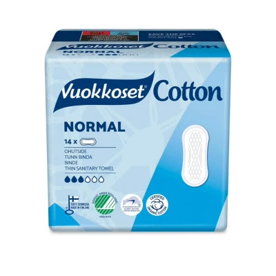 Abbildung von Vuokkoset Vuokkoset, COTTON, Sanitary pads without wings Normal Sensitive, 14 pcs.
