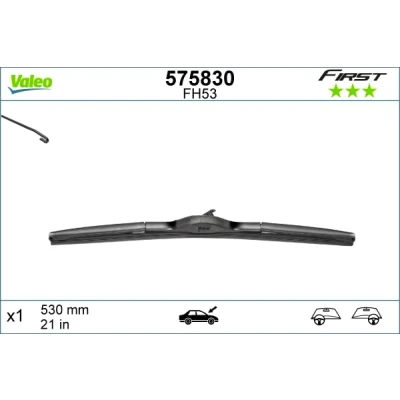 Abbildung von Scheibenwischer Valeo First Hybrid 575830 530mm Hybridwischblatt Hakenbefestigung MITSUBISHI: ASX SUV, Outlander 2 PEUGEOT: 4008 4007