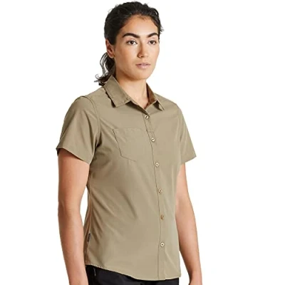 Abbildung von Craghoppers Damen Expert Womens Kiwi Short Sleeved Shirt Hemd mit Button Down Kragen, Pebble, 18