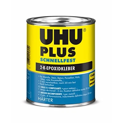 Abbildung von 3 x Uhu 2 Komponenten Epoxidhartkleber plus schnellfest Härter Dose 88