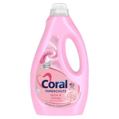 Abbildung von Coral Feinwaschmittel Wolle &amp; Feines Flüssigwaschmittel für eine schonende Reinigung 23 WL 1,15 Liter