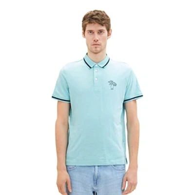 Abbildung von TOM TAILOR Herren 1036379 Poloshirt mit Palmen Print, 31046 Blue Tibetan Stone, XXL