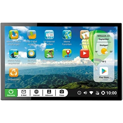 Abbildung von Ordissimo Tablet Celia für Senioren Einfache Bedienung Großes 10 Zoll Display mit Touchscreen Intuitive Benutzeroberfläche, WiFi &amp; 4G 2 Kameras USB Port Ideal zum Kommunizieren Silber