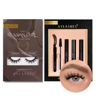 Abbildung von AYLASHES Starter Kit NO. 5 mit Wimpernkleber, Remover, Transparenter Top Coat und Applicator, Paar Wimpernextensions bis zu 7 Tage Halt