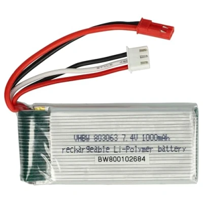 Abbildung von vhbw Akku kompatibel mit JST SYP 2P Stecker für Modellbau (1000mAh, 7,4V, Li Polymer)