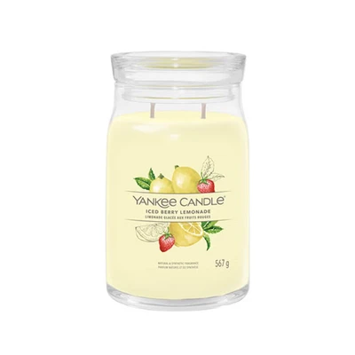 Abbildung von Yankee Candle Signature Large JAR ICED Berry Lemonade Duftkerze, Größe: 569 g, Yellow