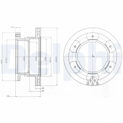 Abbildung von Bremsscheibe DELPHI BG9069