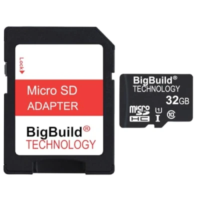 Abbildung von BigBuild Technology 32GB Ultra schnell 80MB/s MicroSD Memory Card für Samsung Galaxy Tab A SM T280 Tablet, SD Adapter im Lieferumfang enthalten