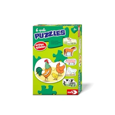 Abbildung von Noris Puzzle 6 erste Puzzles Bauernhoftiere, 19 Puzzleteile