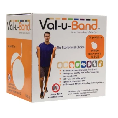 Abbildung von CanDo Trainingsband LATEXFREI / Widerstandsband Gymnastikband Länge 45 m orange (sehr leicht)