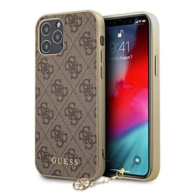 Abbildung von Guess GUHCP12LGF4GBR 4G Charms Collection Schutzhülle für Apple iPhone 12 Pro Max, Braun