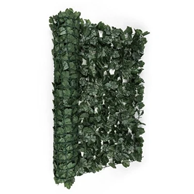 Abbildung von blumfeldt Fency Dark Ivy Sichtschutz, Windschutz, Lärmschutz, 300 x 100 cm, Efeublätter, hohe Blickdichte, kunststoffummanteltes Gitternetz, 6 cm Maschenweite, dunkelgrün