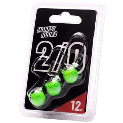 Abbildung von Bleikopf Monkey Hook Size 2/0 Green White 12g