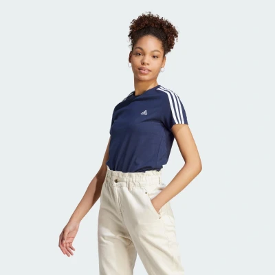 Abbildung von adidas Sportswear Essentials 3STRIPES Tshirt print Legend ink white, Damen, Größe: Medium, white