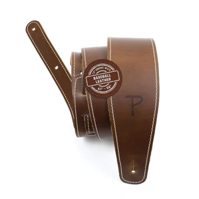 Abbildung von Perri&#039;s Leathers Ltd. Gitarrengurt Baseball Leder (Serie) Hellbraun Einstellbar Für Akustik /Bass /Elektrogitarren Hergestellt in Kanada (SP25S 7049)