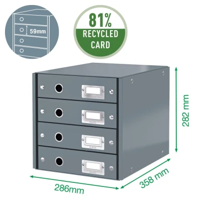 Abbildung von LEITZ Schubladenbox 60490023 DIN A4 29,0 x 36,0 28,3 cm