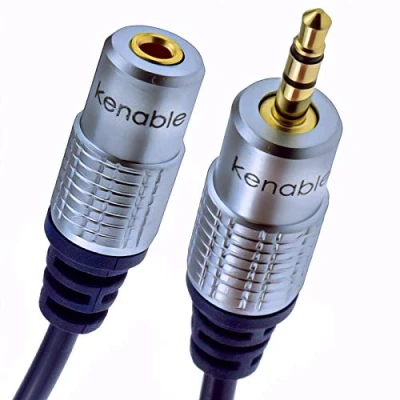 Abbildung von kenable Reines Kupfer OFC HQ 3,5 mm Klinkenstecker Zum Stereo Buchse Kopfhörer Verlängerung Kabel 5 m [5 Meter/5m]