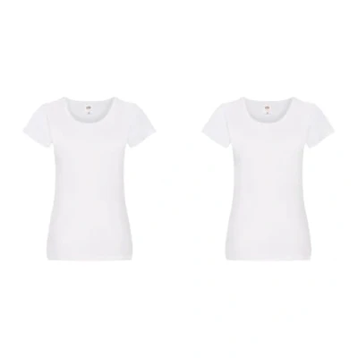 Abbildung von GIDUTEX Damen Tshirt von Fruit of The Loom 2er 3er 4er Pack S 2XL (DE/NL/SE/PL, Alphanumerisch, XL, Regular, 2, White)