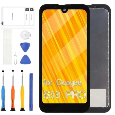 Abbildung von LCD Display für Doogee S59 PRO Bildschirm Touchscreen Montage Ersatzteile Glas Digitizer mit Werkzeugen (5,71 Zoll, Schwarz)