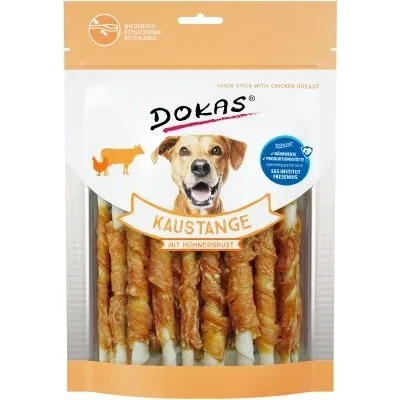 Abbildung von Dokas Kaustangen mit Hühnerbrust Zahnpflegesnack für Hunde 9x 200g Multipack