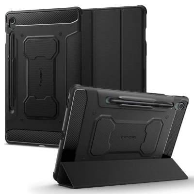 Abbildung von Rugged Armor Pro Klapphülle für das Samsung Galaxy Tab S9 FE Schwarz