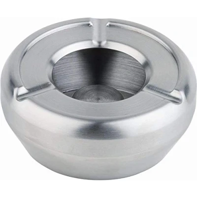 Abbildung von APS 91 Windaschenbecher, mit Windschutzdeckel, Ø 12 cm, Höhe 4,5 Edelstahl, matt poliert
