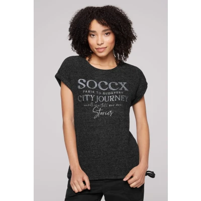 Abbildung von SOCCX Rundhalsshirt, mit Bindeband am Saum
