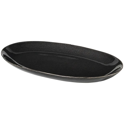 Abbildung von Broste Copenhagen NORDIC COAL Platte oval 30 cm