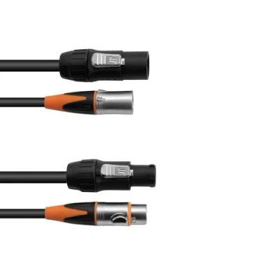 Abbildung von EUROLITE Kombikabel DT 2 DMX IP T Con/3 Pin XLR 3m (30227791)