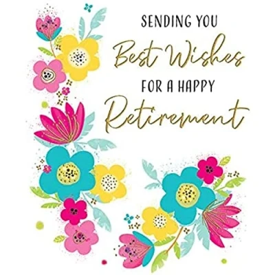 Abbildung von Piccadilly Greetings Moderne Glückwunschkarte zum Ruhestand, 20,3 x 15,2 cm, Weiß