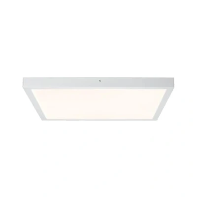 Abbildung von Paulmann 70647 LED Panel Lunar rund Deckenleuchte 27,4W Licht 3000K Warmweiß Weiß matt Alu 600x600 mm 230V inkl. Leuchtmittel