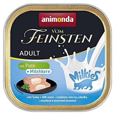 Abbildung von animonda Vom Feinsten Milkies Adult Katzenfutter, Nassfutter für Erwachsene Katzen, mit Pute in Milchsauce, 32 x 100 g