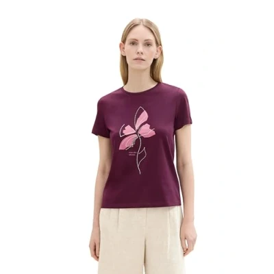Abbildung von TOM Tailor Kurzarm Tshirt print, Damen, Größe: 40, Lila